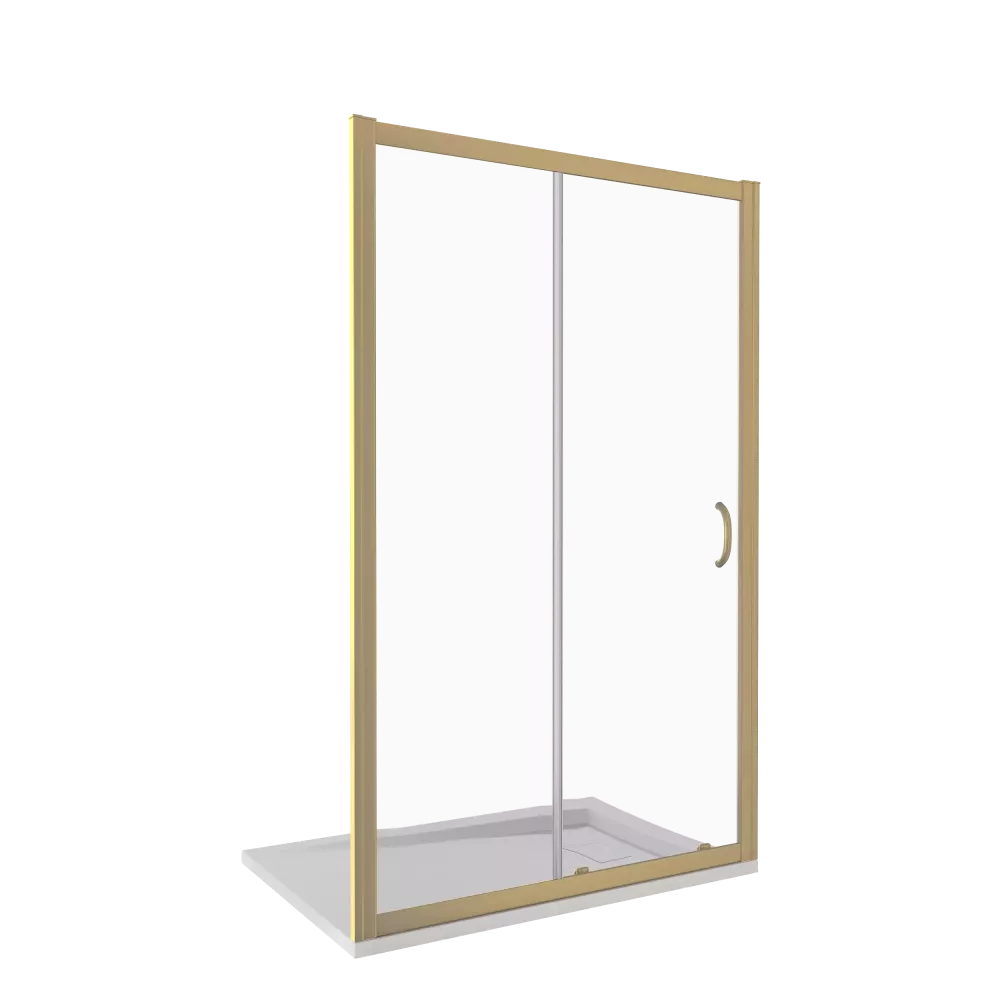 Душевая дверь Good Door Jazze 110 WTW-110-C-G профиль Золото стекло прозрачное