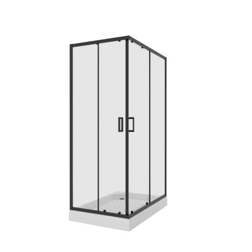 Душевое ограждение Niagara NG-6811-08 BLACK 120x90x190 прямоугольник, двери раздвижные