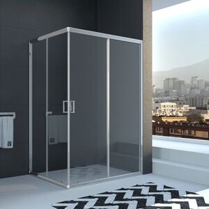 Душевой уголок Veconi Rovigo RV-10 100x80x195, профиль хром, стекло прозрачное