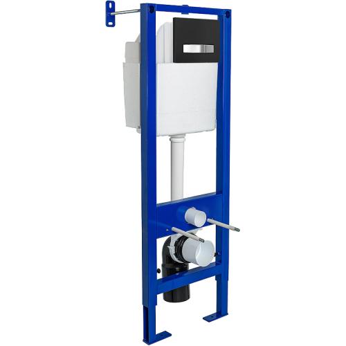 Инсталляция Berges Wasserhaus Atom 410 040342 для унитаза с Черной Хром глянец клавишей см