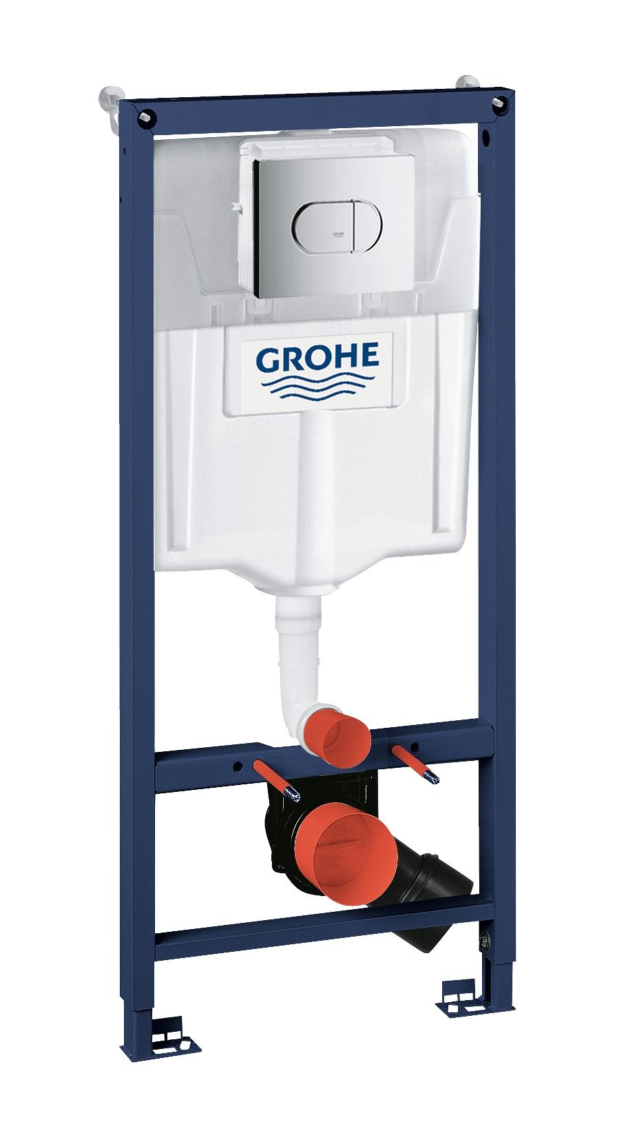 Инсталляция для подвесного унитаза Grohe Rapid SL 3-в-1 с кнопкой смыва Arena Cosmo