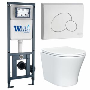 Инсталляция Weltwasser Mar 410+Кнопка Mar 410 RD GL-WT белый+Astra JK8021052 белый унитаз