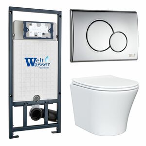 Инсталляция Weltwasser Mar 507+Кнопка Mar 507 RD CR хром+Astra JK8021052 белый унитаз