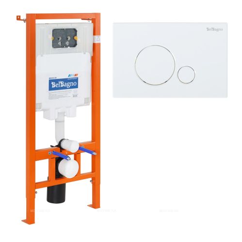 Комплект инсталляции для унитазов BelBagno с кнопкой BB002-80/BB014-SR-BIANCO
