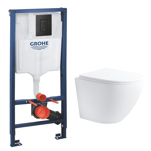 Комплект инсталляции Grohe с унитазом Helmken 35490101 с кнопкой смыва