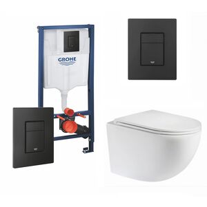 Комплект: инсталляция Grohe Rapid SL + унитаз Unico S + кнопка черная, 539397