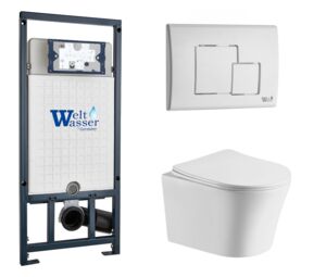 Комплект: инсталляция WeltWasser Marberg 507 + унитаз Adige Aria с кнопкой белой