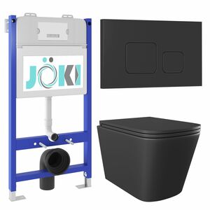 Комплект JOKI: инсталляция JK03351, кнопка JK702534BM, унитаз Verna JKS302MB033702BM