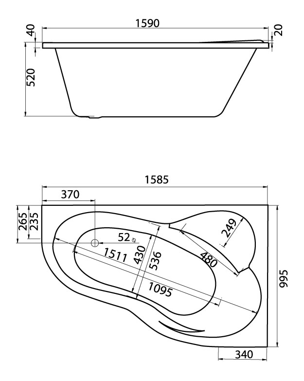 Комплект монтажный Santek для ванны Ибица XL 160х100см белый