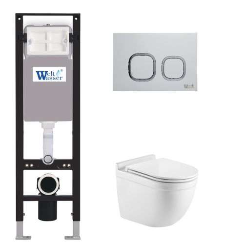 Комплект унитаз с инсталляцией WeltWasser AMBERG 350 + HEIMBACH 043 GL-WT + AMBERG RD-WT