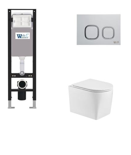 Комплект унитаз с инсталляцией WeltWasser AMBERG 350 + NESENBACH 004 GL-WT + AMBERG RD-WT