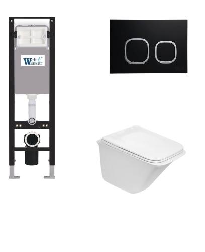 Комплект унитаз с инсталляцией WeltWasser AMBERG 350 + ROTBACH 004 GL-WT + AMBERG RD-BL