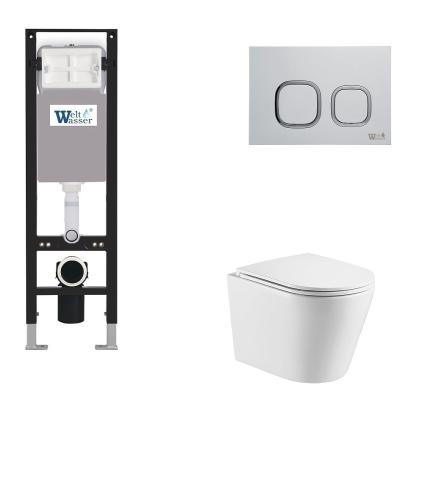 Комплект унитаз с инсталляцией WeltWasser AMBERG 350 + SALZBACH 043 GL-WT + AMBERG RD-WT