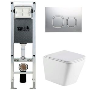 Комплект унитаз с инсталляцией WeltWasser AMBERG 350 ST + GELBACH 043 GL-WT + AMBERG RD-CR