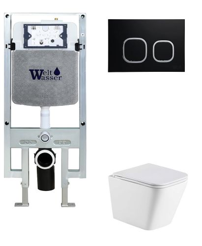 Комплект унитаз с инсталляцией WeltWasser AMBERG 497 ST + GELBACH 043 MT-WT + AMBERG RD-BL