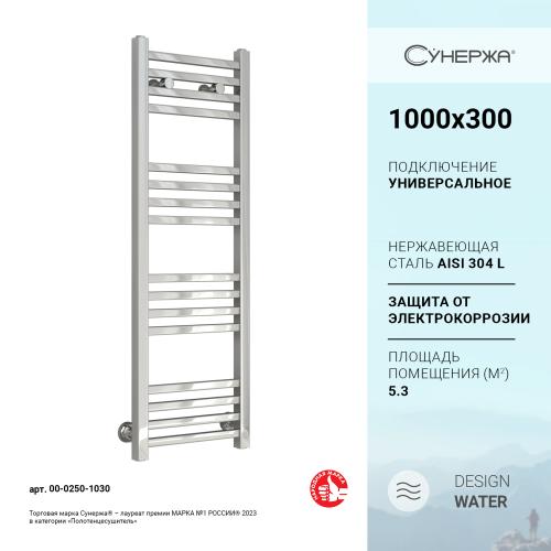 Полотенцесушитель водяной Сунержа Модус 1000х300 Без покрытия