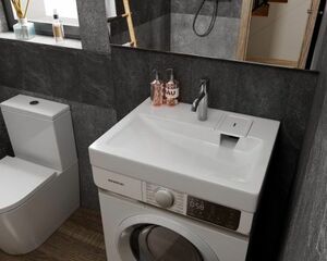 Раковина над стиральной машиной BAU Hotel 50х55, в комплекте с кронштейнами и сифоном