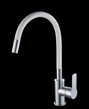 Смеситель для кухонной мойки с гибким изливом RUSH Siple SI7335-60White