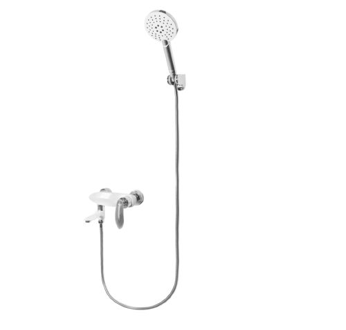 Смеситель для ванны Grocenberg GB8001WC белый с хромом