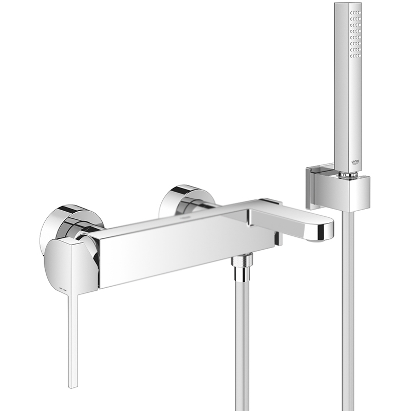 Смеситель для ванны, настенный монтаж с душевым гарнитуром Grohe Plus Хром (33547003