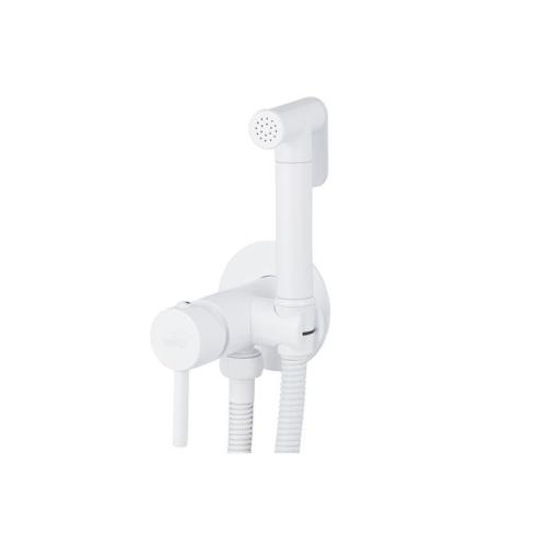 Смеситель встроенный под биде VIKO d25 с гигиеническим душем White латунь (V-4924