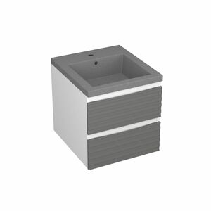 Тумба Bau Stil Loft grey brushed, раковина BAU Stil 40, серый металлик