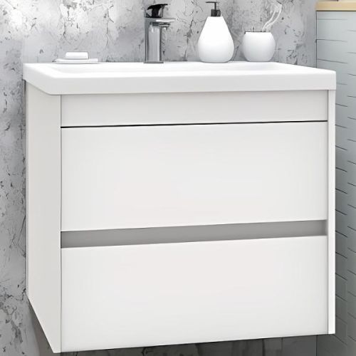 Тумба под раковину Art&Max Family-580-2C-SO-BL подвесная Белый глянец