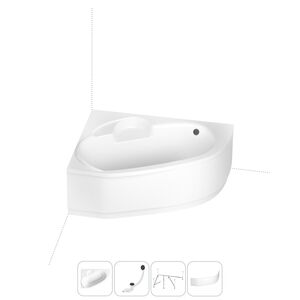 Угловая ванна акриловая 170x110 Lavinia Boho Bell Pro 202011221 набор 4 в 1, левая