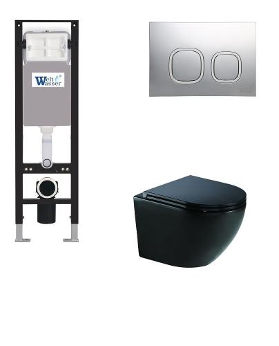 Унитаз с инсталляцией WeltWasser AMBERG 350 + MERZBACH 041 XL MT-BL + AMBERG RD-CR