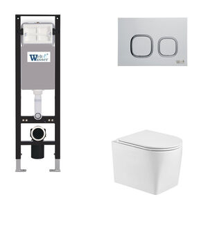 Унитаз с инсталляцией WeltWasser AMBERG 350 + NESENBACH 004 GL-WT + AMBERG RD-MT CR