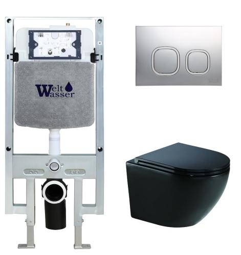 Унитаз с инсталляцией WeltWasser AMBERG 497 ST + MERZBACH 041 XL MT-BL + AMBERG RD-CR