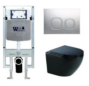 Унитаз с инсталляцией WeltWasser AMBERG 497 ST + MERZBACH 043 GL-BL + AMBERG RD-CR