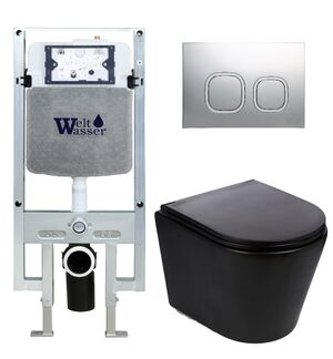 Унитаз с инсталляцией WeltWasser AMBERG 497 ST + SALZBACH 043 MT-BL + AMBERG RD-MT CR