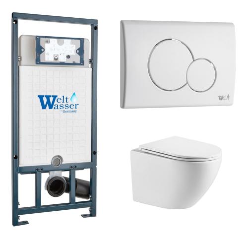 Унитаз с инсталляцией WeltWasser MARBERG 507 + MERZBACH 041 XL GL-WT + MAR 507 RD GL-WT