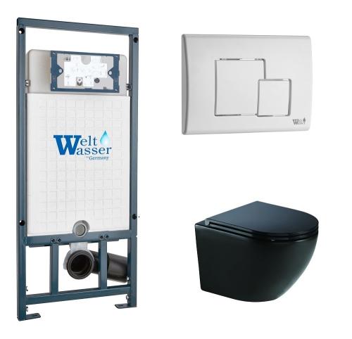 Унитаз с инсталляцией WeltWasser MARBERG 507 + MERZBACH 041 XL MT-BL + MAR 507 SE GL-WT
