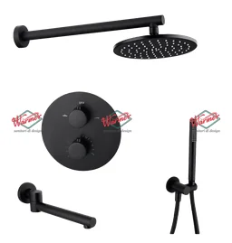 Душевой термостатический комплект 3в1 Warmer Black Line 400300-10D Termo